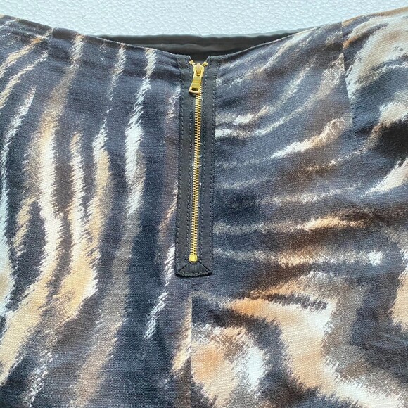 T Tahari Melvina Skirt Linen Zebra Print - Picture 2 of 5
